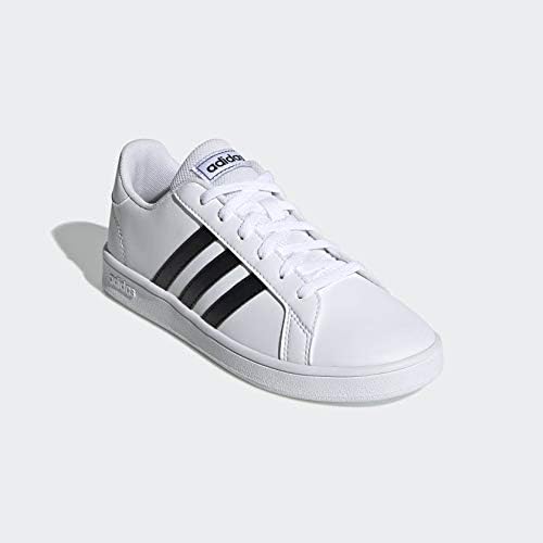 adidas Unisex-Child Grand Court Sneakers 3.5 Little Kid Cloud White/Core Black/Cloud White