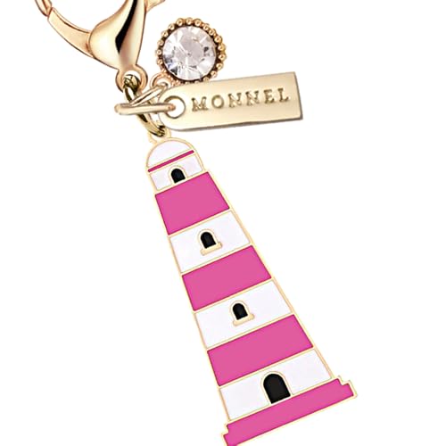 MC666 Little Tower Lobster Clasp 3D Charm for Women with Velvet Bag (Pink,1 Piece)2
