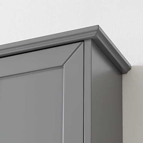 Grey Wall Mounted Bathroom Cabinet Above Toilet Wooden Medicine Cabinets Over Toilet Storage 23×29 in Hanging Bathroom Storage Wall Cabinet with 2 Door Adjustable Shelf Soft Hinge