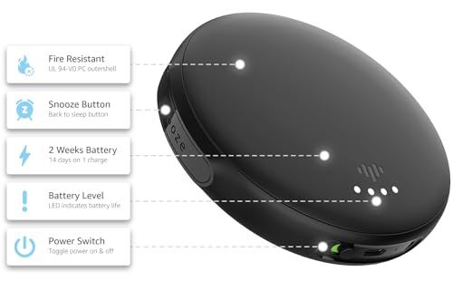 iLuv Smart Shaker, Wireless Shaker for Hearing Impaired & Heavy Sleepers, 20 Alarms, Call & App Alerts, Bluetooth, Rechargable Battery, Auto DST, iOS & Android Compatible
