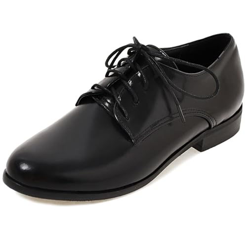 Patent Lace Up Womens Oxfords Mid Low Heel Pointed Toe Pumps