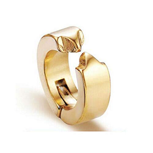 shengyuze 1Pc Fashion Men's Titanium Steel Clip No Piercing Hoop Earring Cross Jewelry Alloy Earring for Men - Golden earring