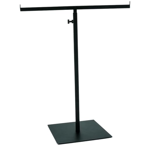 Selyse Portafogli Espositore a forma di T, in metallo, regolabile, con doppio gancio per collane, ideale per la casa e il negozio, colore nero