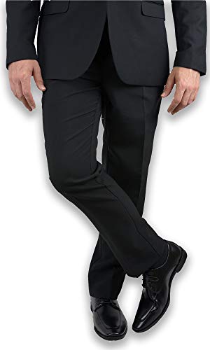 Sir Gregory Men's Fitted Flat Front Tuxedo Pants Formal Satin Stripe Trousers with Expandable Waistband 5