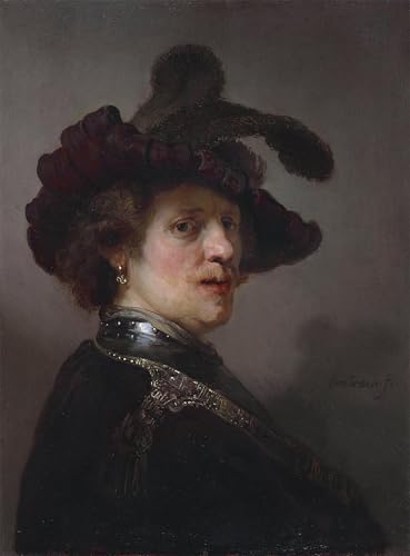 Tableau Rembrandt Tronie homme au béret pour habiller un grand mur de salon vide