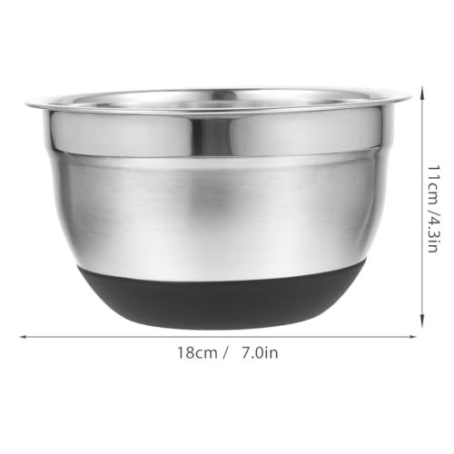 Bol para mezclar con base de silicona 2 cuartos acero inoxidable miniatura 2
