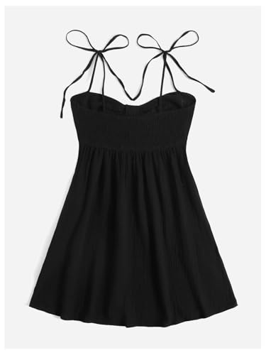 Image of SOLY HUX Women's Summer Cami Sun Dress A Line Tie Shoulder Y2k Cute Casual Short Mini Beach Babydoll Dresses