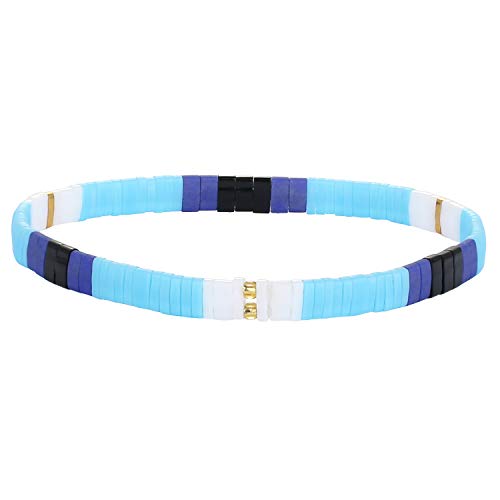 Image of KELITCH Women Stretch Bracelets Pearl Charms Tila Shell Beaded Friendship Bracelet