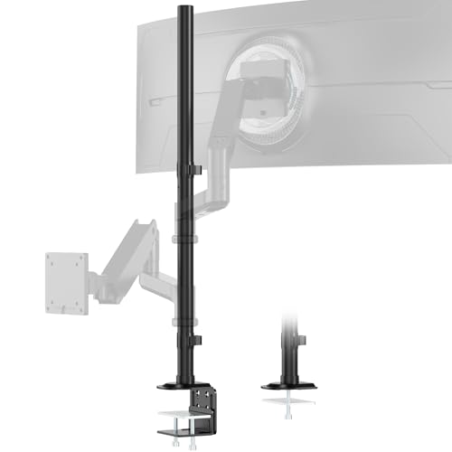 Palo de Soporte para Monitor Extra Alto de 814 mm con Base de Montaje, Perno Central Resistente (Soporta hasta MAX.40 kg), 2 Opciones de Montaje, Negro