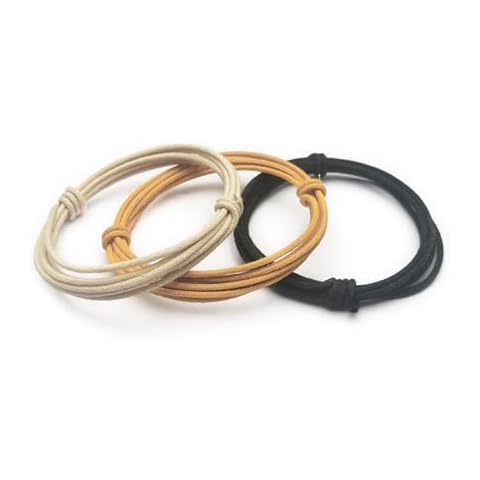 MAXCHEER Cloth-Covered Waxed Vintage-Style Pushback Guitar Wire, 15 Ft,(5-White/5-Black/5-Yellow) Pushback Wire for Electric Guitar Upgrades Kits Cover