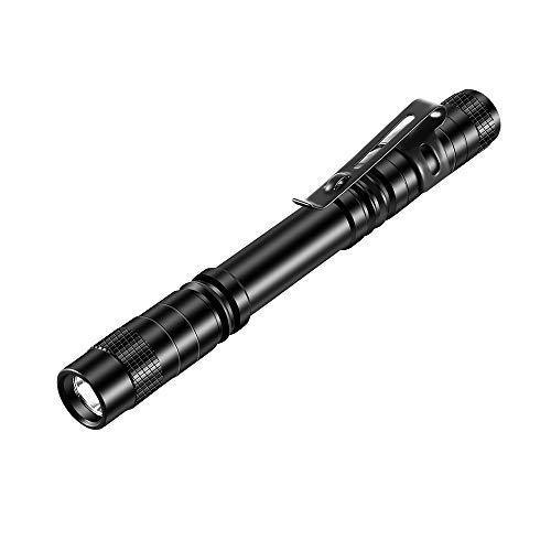 KOOTEBROWL LED Flashlight Penlight, Bright Beam, Tail Switch, 150 Lumens Clampable Flashlight, for Inspection, Car Repair, Maintenance, Crevice Lighting, Dog Walking, Hiking, Camping.