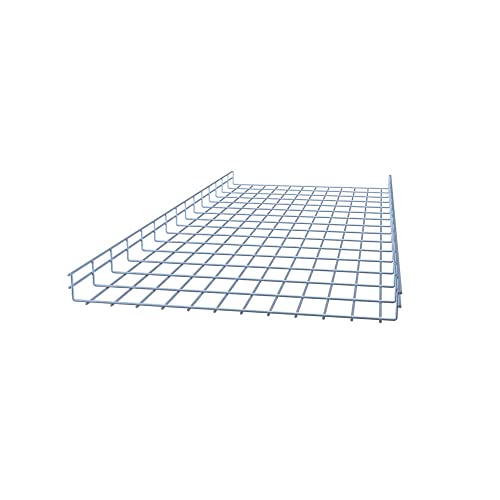 NavePoint Wire Mesh Cable Tray, Electro Zinc Plated, Silver Steel, 1.97 x 23.63 x 59.06 inch, 2-Pack