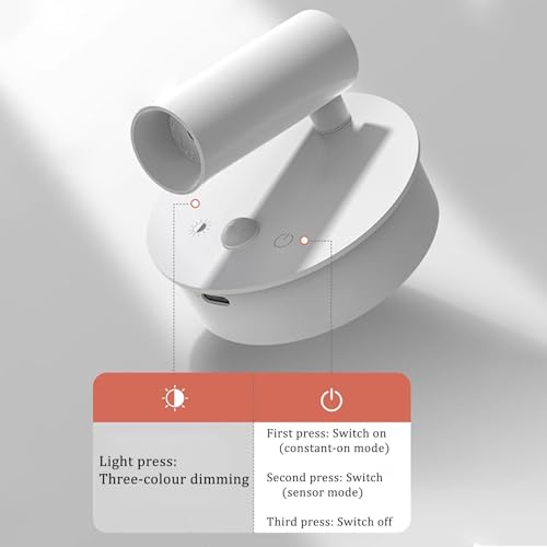 Lámparas de pared magnéticas y giratorias 350° con sensor 6