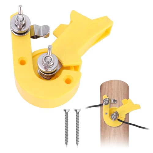 Efarmkeper 1 Pcs Electric Fence Cut Off Switch - Heavy Duty Plastic Single Pole Disconnect Knife Power Control for Livestock Fencing Systems-Yellow