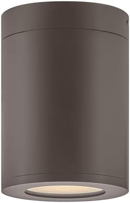 Hinkley Silo One Light 6.5W GU10 LED Outdoor Small Flush Mount, Architectural Bronze