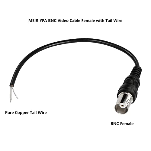 MEIRIYFA Pigtail Cable Bare Wire, Female BNC Connector Plug with Open End Wire for CCTV Camera Terminal Adapter (5pcs) - Image 3