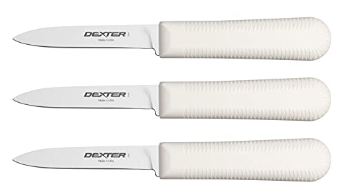 Dexter-Russell 3 Pack Of 3¼Paring Knives, S104-3Pcp, Sani-Safe Series, Silver, White #TOP1