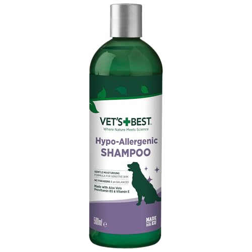 Vet's Best Hypo-Allergenic Shampoo for Dogs | Dog Shampoo for Sensitive Skin | Relieves Discomfort from Dry, Itchy Skin | Cleans, Moisturizes, and Conditions Skin and Coat , 16 oz