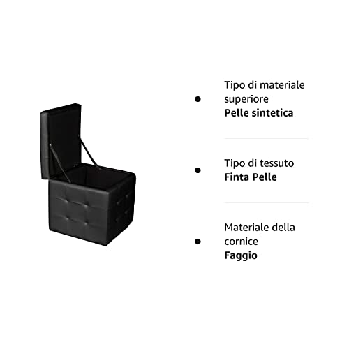 Dmora Pouf-Contenitore in Finta Pelle, Colore