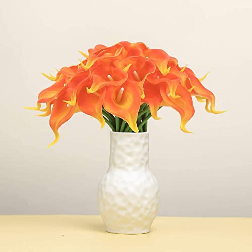 Image of TIED RIBBONS 10 Pcs Artificial Calla Lily Flowers Bunch for Vase&Flower Pots (33 Cm Each, Multi) Home Decor Item for Living Room Centerpiece Corner Table Decorations (Pot Not Included) - Silk