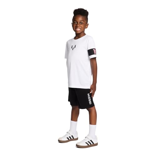 Image of Messi Boys' Lifestyle Short Sleeve 2-piece Set, Slim-fit Jersey Set With Top & Shorts