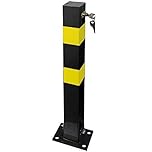 Shield Autocare Parking Bollard – Lockable Folding Security Post for Driveway – Heavy Duty Parking Drop Down Barrier with 4 Keys – Removable Square Bollards for Driveways