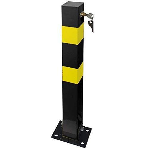 Shield Autocare Parking Bollard Lockable Folding Security Post for Driveway Heavy Duty Parking Drop Down Barrier with 4 Keys Removable Square Bollards for Driveways