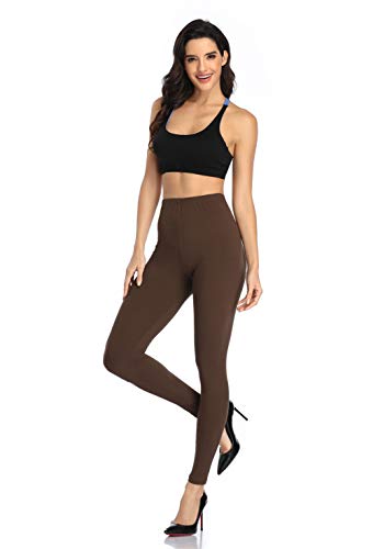 Image of Kotii Women's Soft Full Length Leggings High Waist Ankle Length Leggings Pants Tights