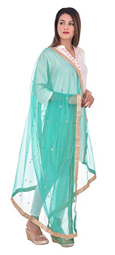 Image of YOUTHQUAKE Women's Embroidered Net Dupatta