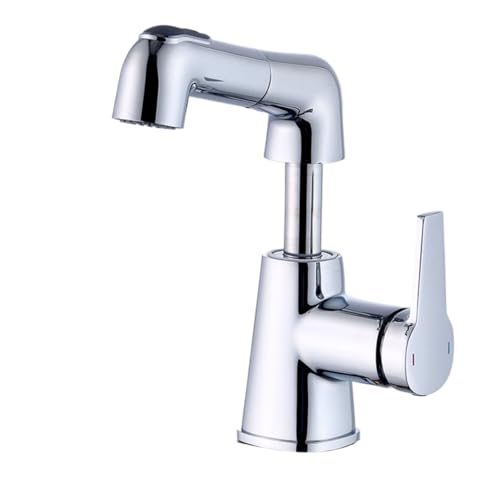Robinet extractible et relevable pour lavabo noir ou chromé - 2