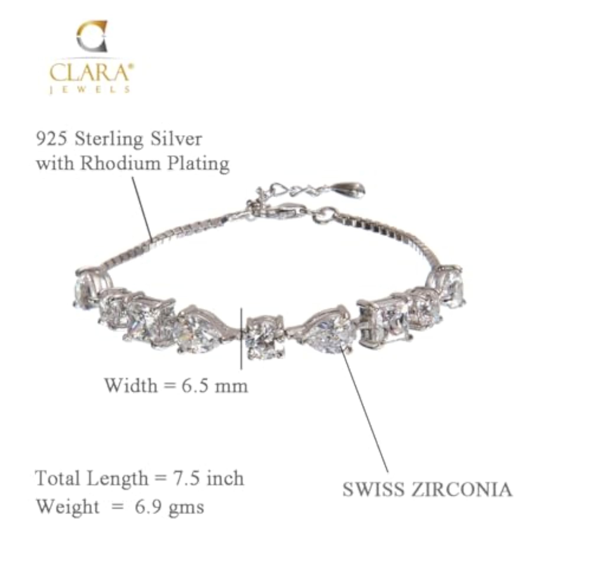 Women's 925 Sterling Silver Rico Solitaire Bracelet