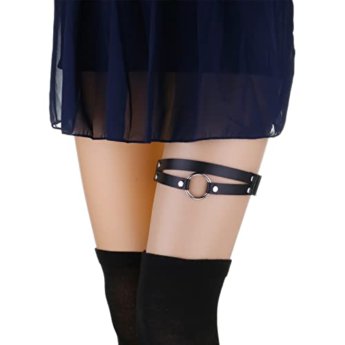 Adjustable O-ring Leg Garter, Elastic Thigh Garters Belt for Women, 1 Pair2