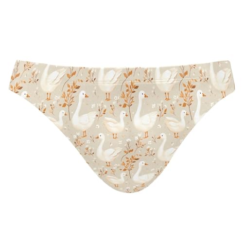 Goose Flowers Swim Briefs for Men Swimsuit Bikini Swimwear S B0404844