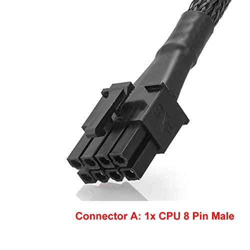 OwlTree Braided ATX CPU Power Cable 8 Pin Male to CPU 8 Pin 4 Pin Male (4+4 Detachable) Motherboard Power Adapter Cable EPS 12V 8-pin EPS12V for Corsair Modular RM1000 RM850 RM750 RM650 RM550 RM450