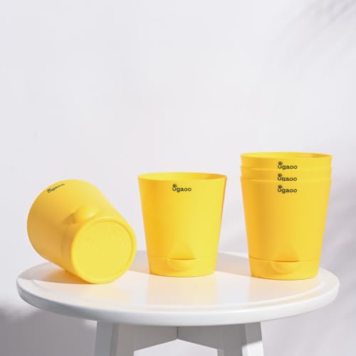 UGAOO 4 Inch Krish Self Watering Planter - Set of 5 (Yellow) | Fl...