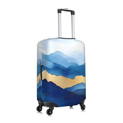 Abstract Waves Elastic Travel Luggage Cover, Washable Spandex Suitcase Protector, Anti-Scratch Fits 18-32 Inch3
