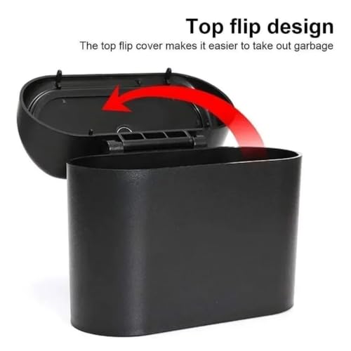 Cubo de basura para coches universal y resistente con tapa hermética 5