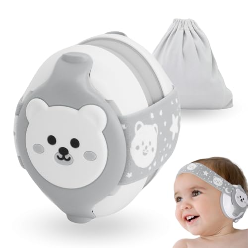BELLEBEBE - Cuffie Neonato Antirumore - 0-36 Mesi - Ipoallergenico e Senza BPA - Certificato EN352-1, RoHS, CPC - Fascia Regolabile e Borsa da Trasporto