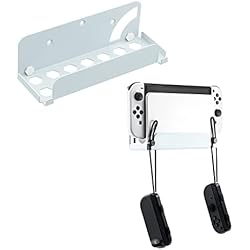 Estanteria Tornilleria Mcbazel Soporte pared NS Switch/Switch OLED Pared Base Pared NS Switch/Switch oled con juego de tornillos y destornillador-Blanco