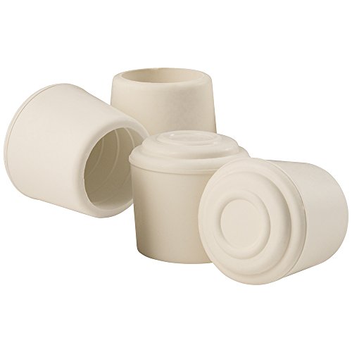 Image of SoftTouch 4441395N 5 /8 Inch Rubber Folding Metal Chair Leg Cap Replacement, 5 /8 inch, White, 4 Count
