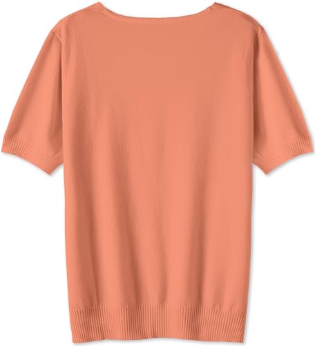 Image of DAIMIDY Women's Short Sleeve Sweater V Neck Summer Knit Tops | Business Casual Tops| Soft,Lightweight,Breathable and Comfortable| Perfect for Shopping,Date,Vacation,Daily Wear Etc.