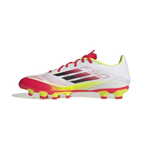 adidas Unisex Adulto F50 League Football Boots Multi Ground, FTWR White/Core Black/Solar Yellow, 42 EU