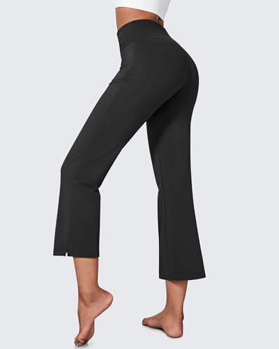 Image of G4Free Flare Yoga Pants Women Ankle Casual Pants with Pockets Strechy Bootcut Wide Leg Dress Pants Petite /Regualr /Tall
