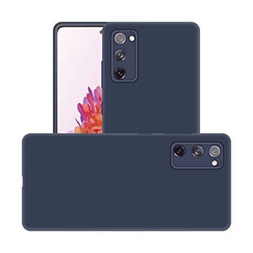 Image of Case Creation Liquid TPU Silicone Cover for Samsung Galaxy S20 FE 5G Soft Case,Anti-Dirty Slim Case Matte Candy TPU Raised Bezel (Splash of Color) Back Case Cover for Samsung S20 FE 5G -Electric Blue