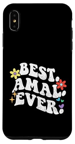 Retro Groovy Best AMAL Ever �t�@�[�X�g�l�[�� ��̓� ���̎q �X�}�z�P�[�X iPhone XS Max �p