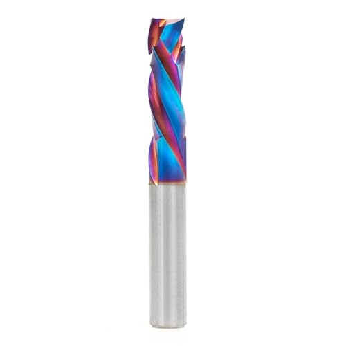 Image of Amana Tool Spektra Extreme Tool Life Solid Carbide CNC Compression Spiral Router Bit, 46010-K, 3 /8 D x 1-1 /8 CH x 3 /8 Shank x 3 Inch Long 3 Flute