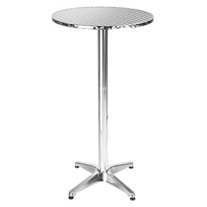 BAKAJI Aluminiowy Stolik Barowy Regulowany Srebrny
