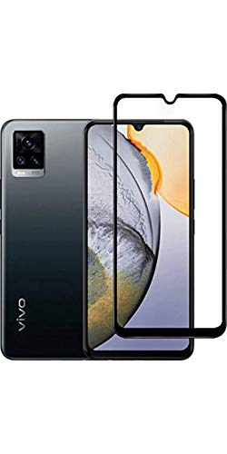Image of Tempered Glass Screen Protector Compatible For Vivo V20 ; V20 Se Smartphone Full Screen Coverage (Except Edge To Edge) And Free Complete Easy Installation Kit