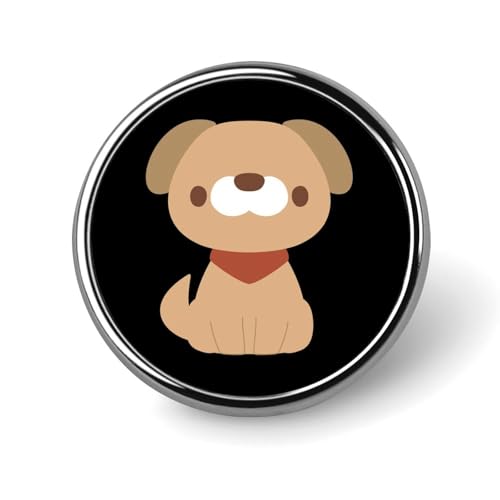 バッジ 円形 徽章 お座りしている犬 缶バッジ 胸章 ピンバッチ ボタンブローチ 25mm おしゃれ ネクタイピン コレクション バッグ飾 帽子 胸飾り かばん掛け 工芸品 取付簡単 男女兼用 プレゼント