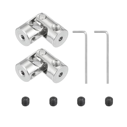 PATIKIL Drehbarer Universeller Lenkschaft 2.3mm Bis 2mm Innendurchmesser 2 Stk U Gelenkwellenkupplung U Gelenke Kupplungsverbinder Zubehör Mit M3 Schrauben